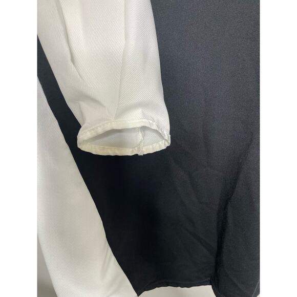 Boohoo Maternity Long Sleeve Top Crewneck Color Block White Black Size 10 NWT - Picture 5 of 12